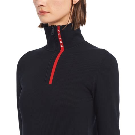 Prada Turtleneck Nylon Sweater 